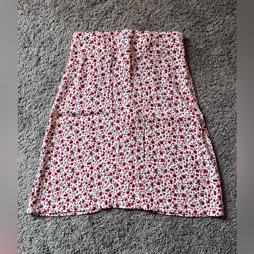 Brandy Melville red floral skirt (one size)
